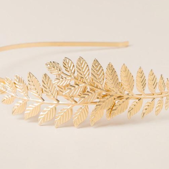 Francesca's Collections Accessories - Golden Leaf Metal Headband